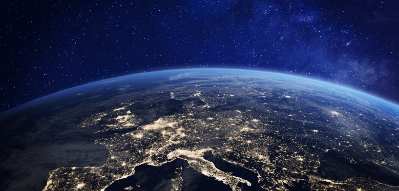 earth over europe at night